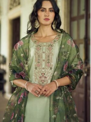 Women Embroidered Straight Kurta with Pants & Dupatta