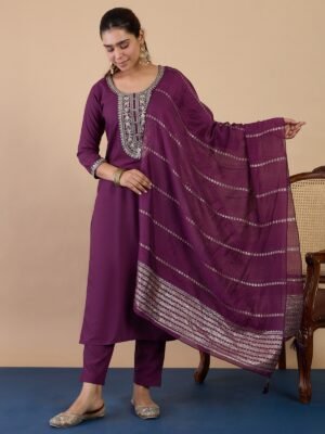 legant Embroidered Kurta Pant Set for Women